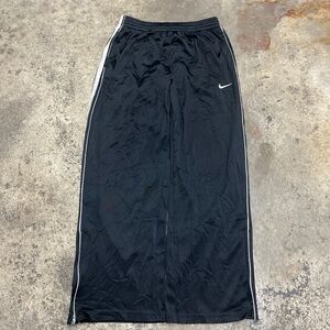 Retro Y2K Nike Track Pants Men’s Medium Black White Baggy Breathable Sports 00s